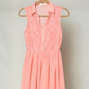 Aniina peach lace and chiffon dress